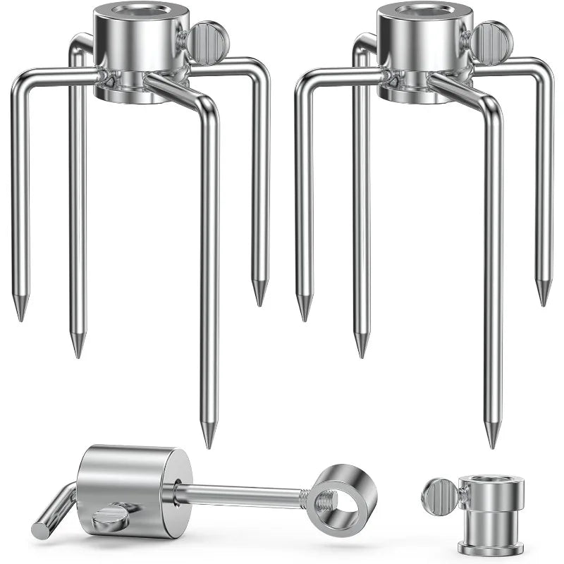 Grill Rotisserie Meat Forks Kit 1 Pair Stainless Steel Spit Counter Balance Bushing Replacement Fits BBQ  Rod Outdoor Cooking