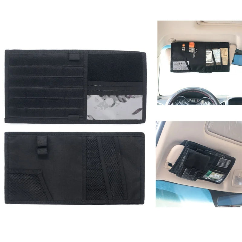 Multifunctional MOLLE Sun Visor Storage Bag Tactical Car Organizer Pouch for Pickup Trucks SUVs Tool Holder Travel & Outdoor Use