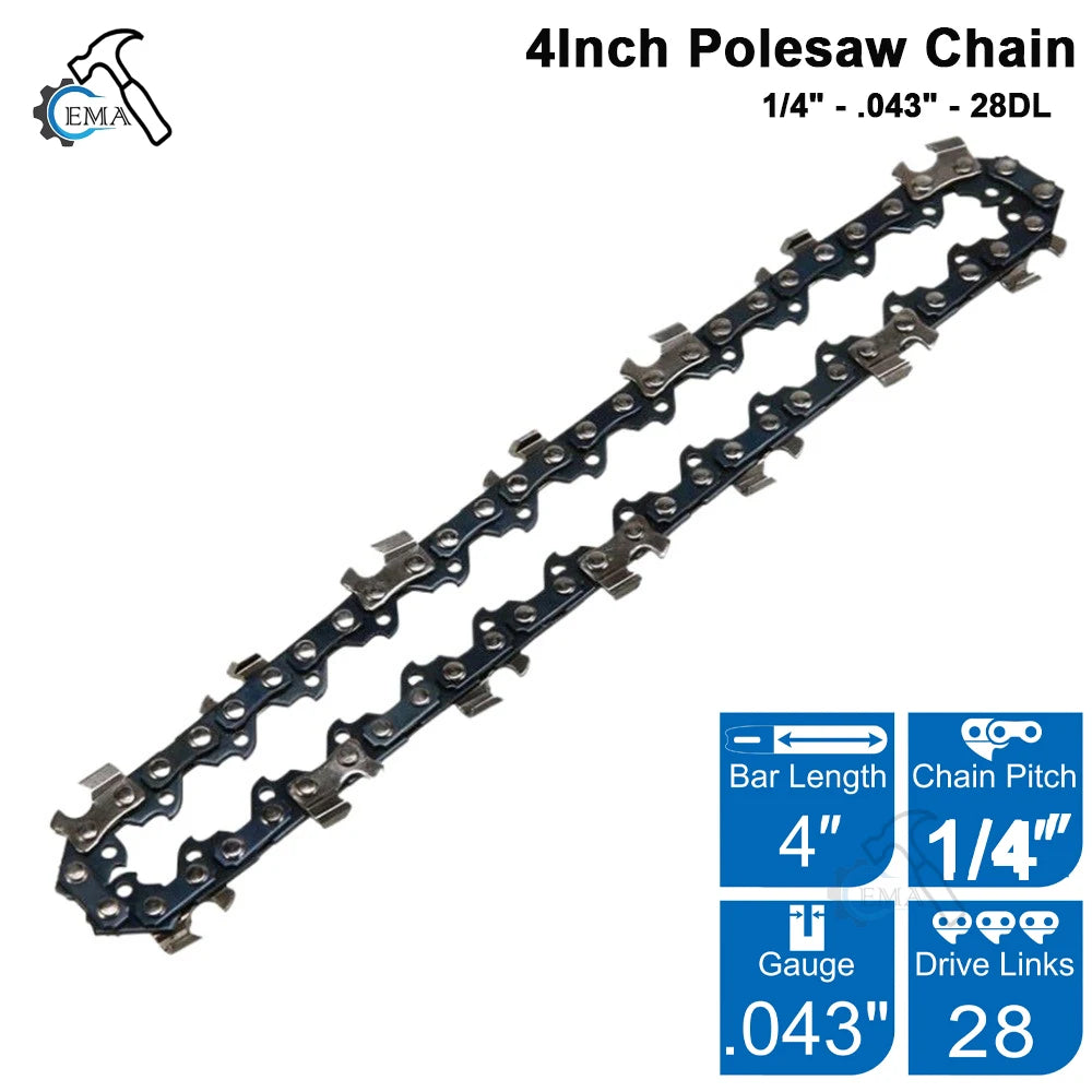 4/6/8 Inch Saw Bar 28/36 Knots Electric Chain Saw Accessories Replacement Chain Guide Mini Steel Chainsaw Garden Cutting Tool