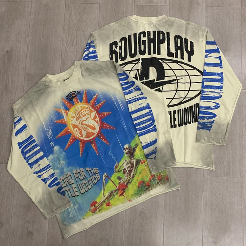 26SS New High Quality Street Lashion Hip Hop Rough Long Sleeved Fall Men's Women's Loose Casual T-Shirt