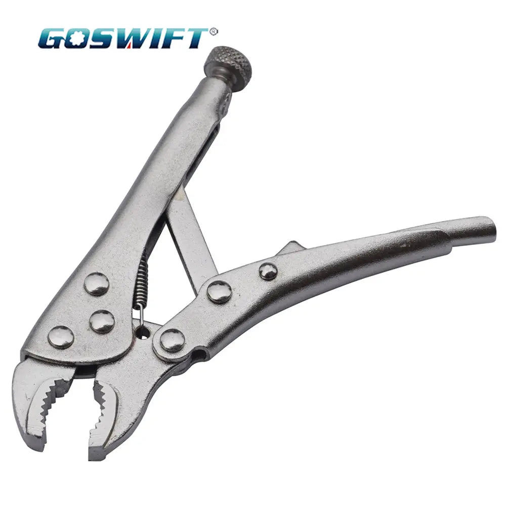 GOSWIFT 4 in. Curved Jaw Locking Pliers Mini Locking Pliers