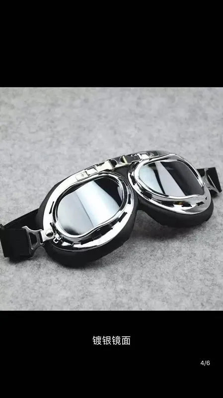 Vintage Motorcycle Goggles UV Protection Windproof Dustproof for Electric Bike Helmet