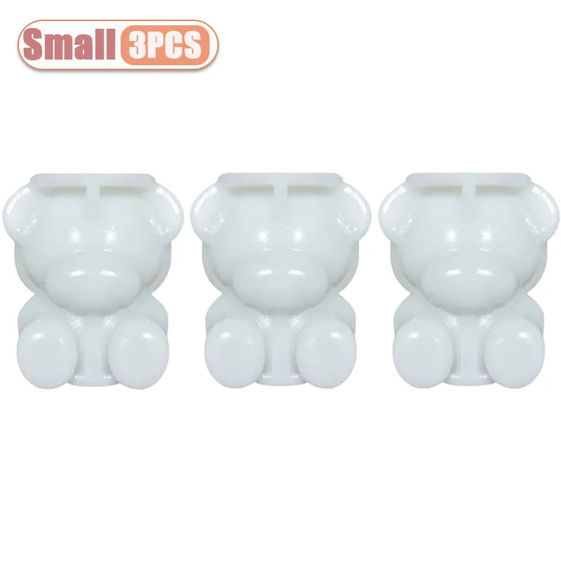 1-10PCS 3D Bear Ice Cube Mold Cube Silicone Bear Ice Grinder Ice Cream Coffee Making Tools Cold Drink DIY Ice Cream Molds