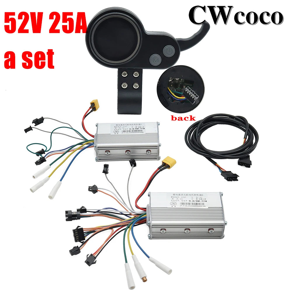 48V25A 52V25A 60V25A JP Ebike Electric Bicycle Scooter Controller Dual Drive LCD Display Brushless DC Dual Drive Controller