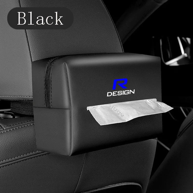 Car tissue bag seat back armrest bag sun visor hanging tissue bag for Volvo R Design RDesign XC90 XC60 S60 V40 XC40 V60 V50 S40