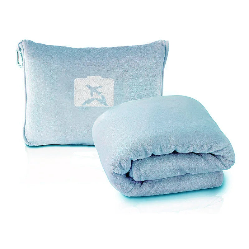 Outdoor Plane Blanket Travel Blanket Two-in-one Convenient Folding Storage Nap Blanket Flannel Lunch Blanket