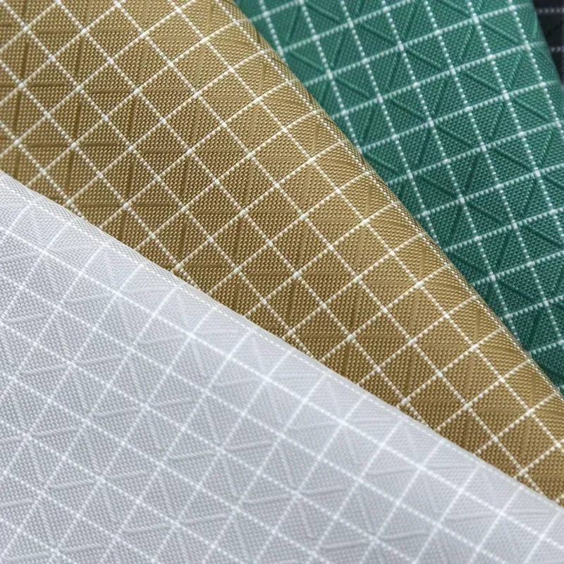 210D Waterproof Plaid Fabric UHMWPE Blended Nylon Material Ultra Light Gridstop for Outdoor Backpack Tent Costume DIY 90x150cm