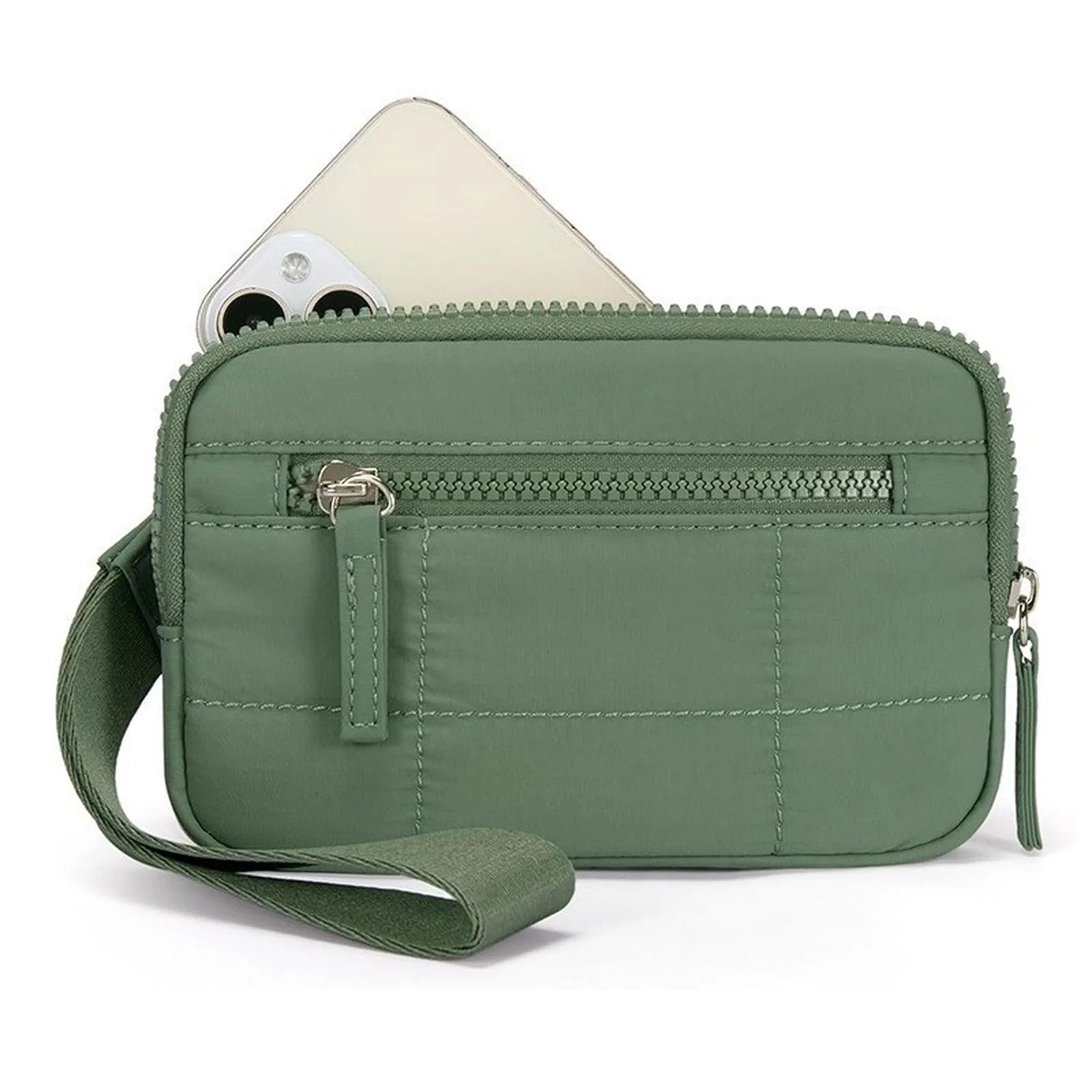 Fashion Quilted Crossbody Bag Travel Zipper Shoulder Bag Casual Multi Pocket Clutch Bag Stylish Lightweight Portable Women