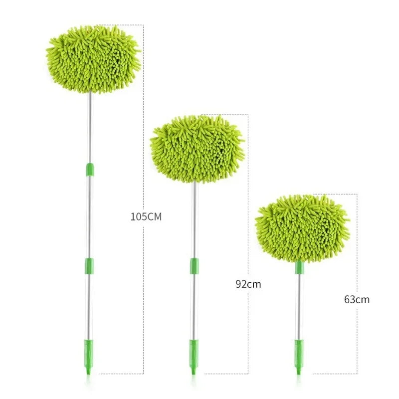 Microfiber Car Wash Brush Mop Mitt with 45" Aluminum Alloy Long Handle Car Cleaning Kit Brush Duster Scratch Free Cleaning Tool