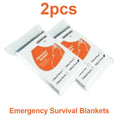 2pcs Extra Large Emergency Survival Blankets Extended 62x83inch Heavy-Duty Thermal Insulation Aluminum Foil Camping Hiking Home