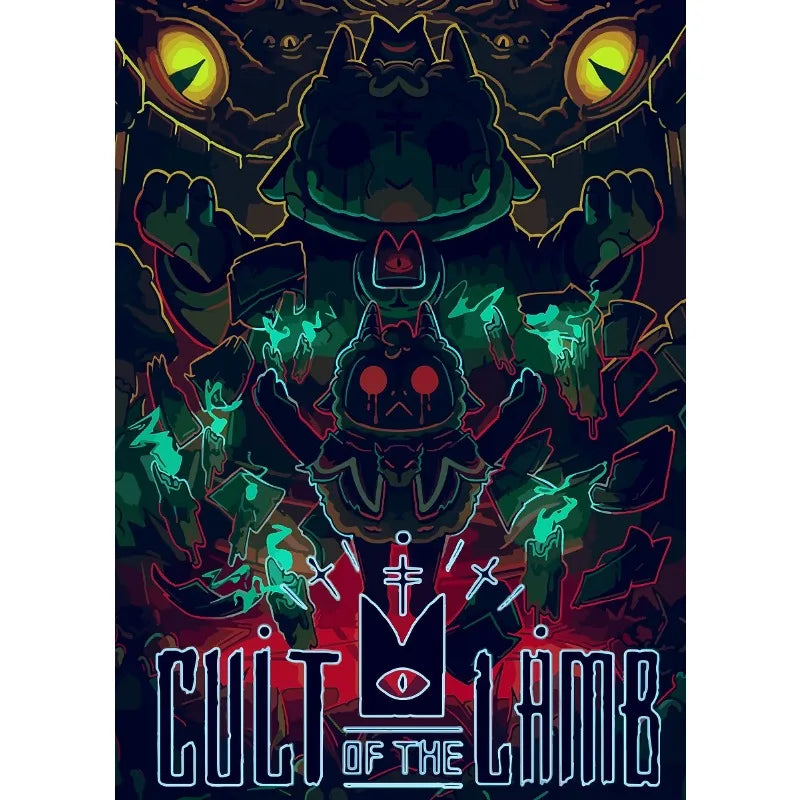 Classic Video Game Cult of The Lamb Anime Adventure Posters Print Canvas Painting Modern Wall Art Kids Bedroom Home Decor Gift