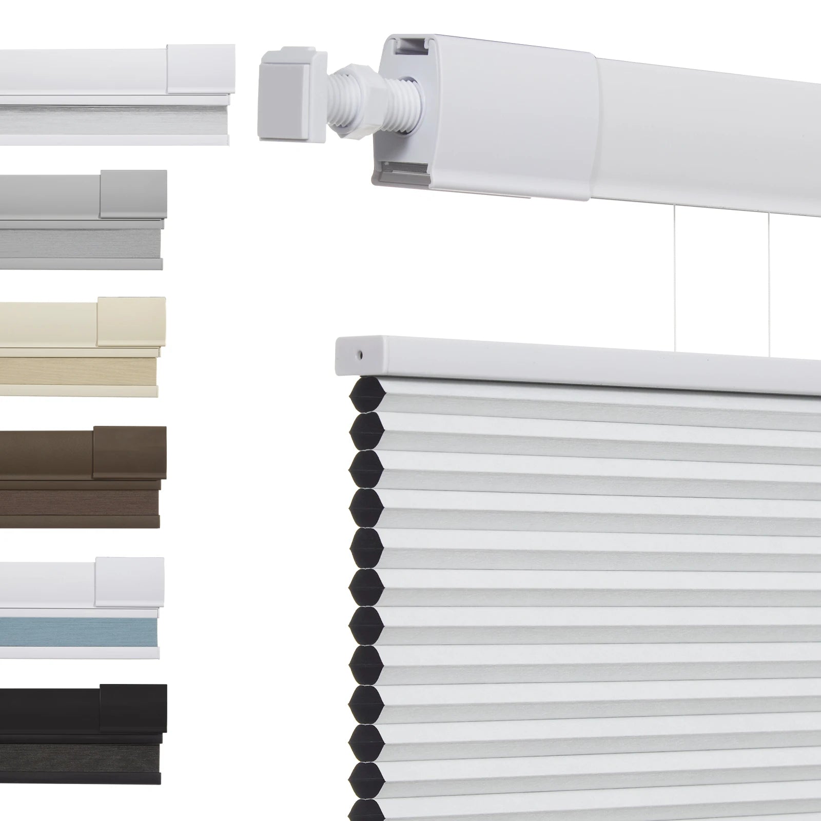 No Tools No Drill Top Down Bottom Up Honeycomb Blinds for Windows, 1" Cell Fabric Cordless Thermal Insulated Noise Reduction
