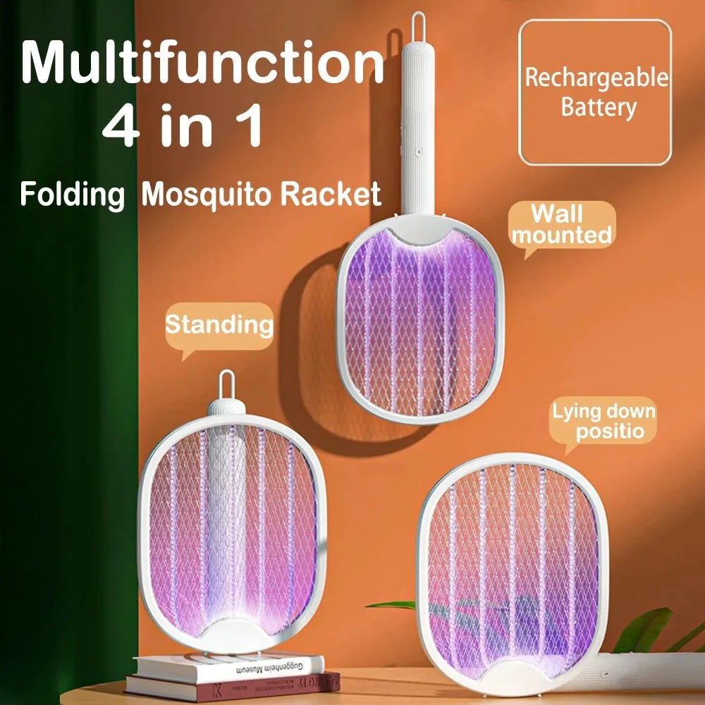Electric Mosquito Killer 3000V USB Rechargeable Foldable Fly Trap Mosquito Swatter Racket Insect Killer With UV Light Bug Zapper
