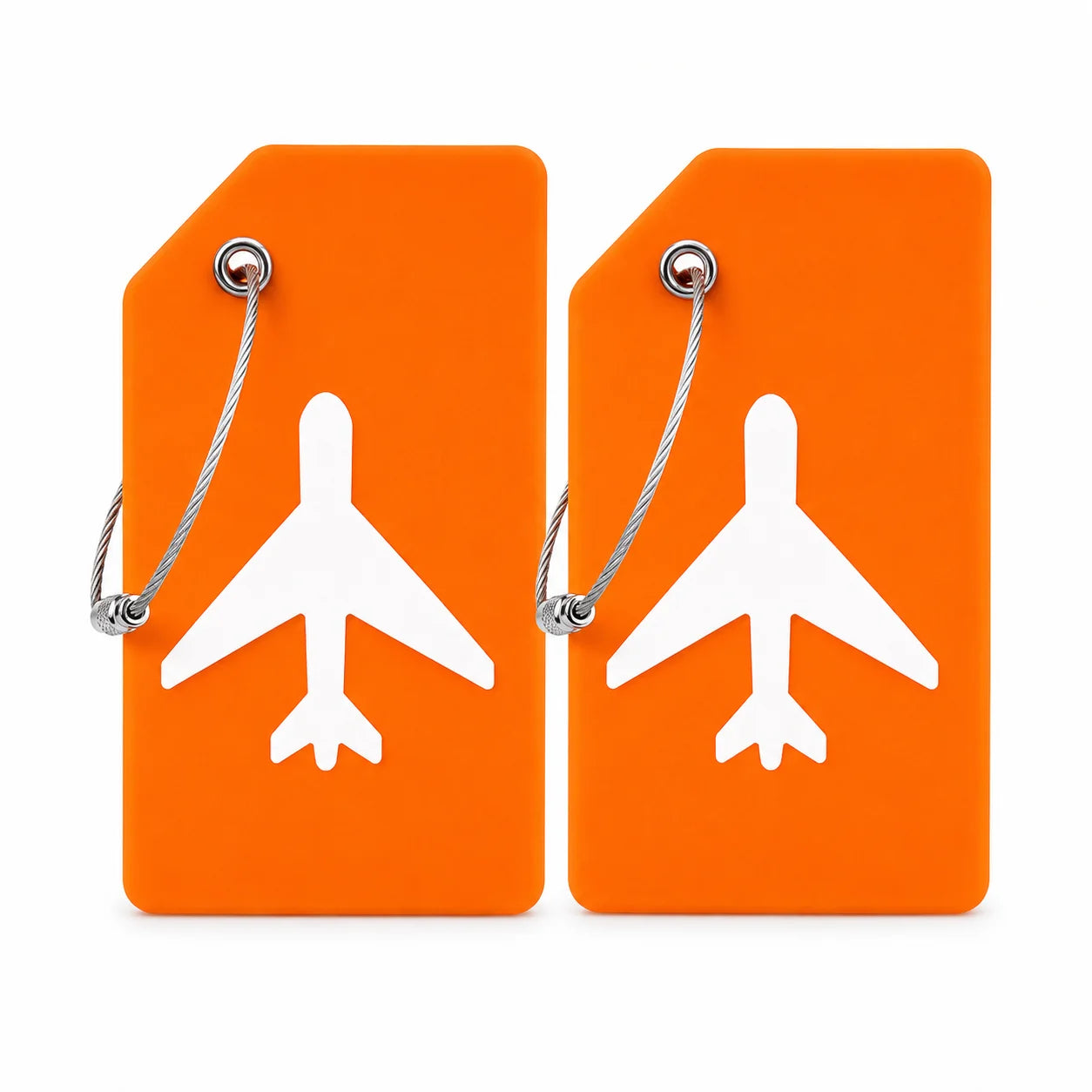 2/5PCS Silicone Travel Luggage Tag Airplane Design Suitcase Bag Identifier Bright Color with Steel Wire Loop Name Card Daily Use