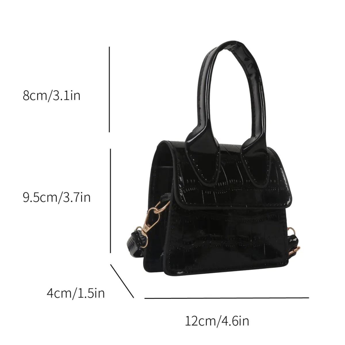 Fashionable Candy Colored Stone Texture Shiny Small Square Bag Flip Cover Shoulder Slanted Bag Lipstick Pouch Daily Commute