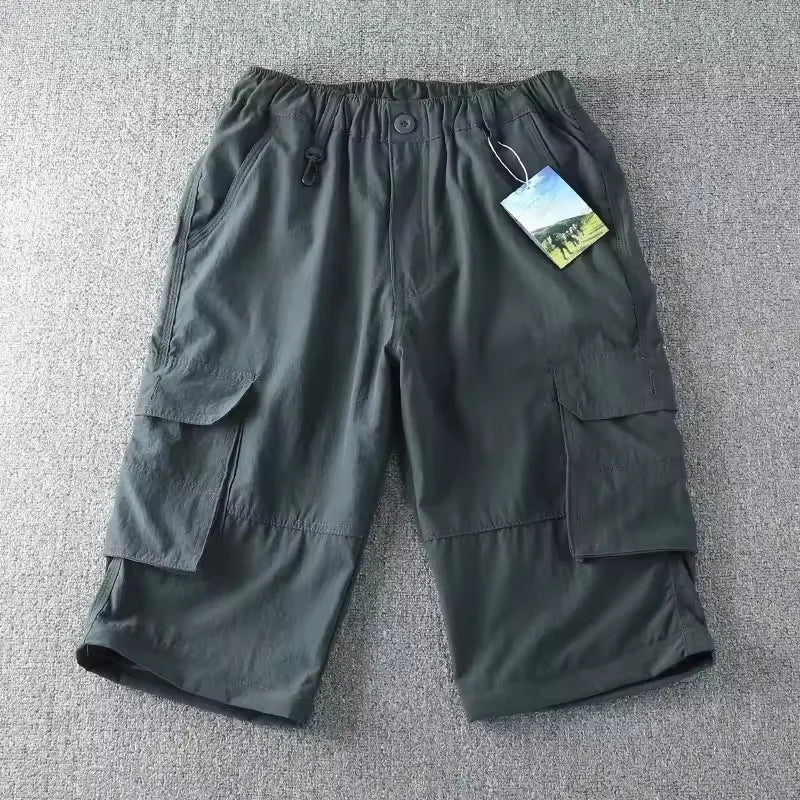 Men Quick-dry Outdoor Pants 2026 Spring Summer Thin Double-used Loose Pants Hiking Shorts Travel Climbing Fishing Trousers Women