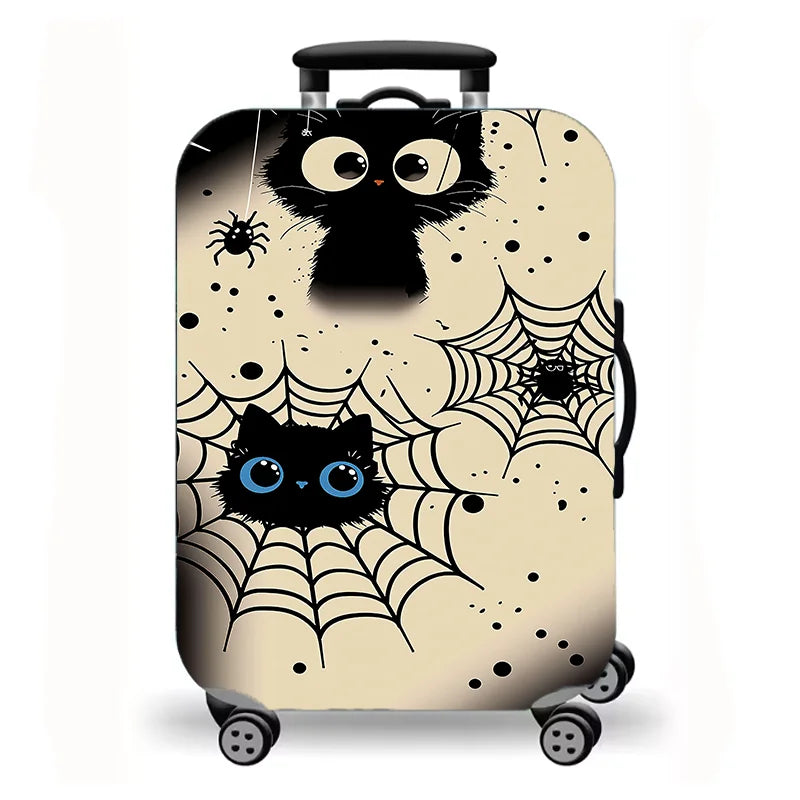 Luggage Cover, Cute Cartoon Cat Kitten Paw Print Stretch Suitcase Protector, Washable Anti-Scratch Travel Baggage Cover