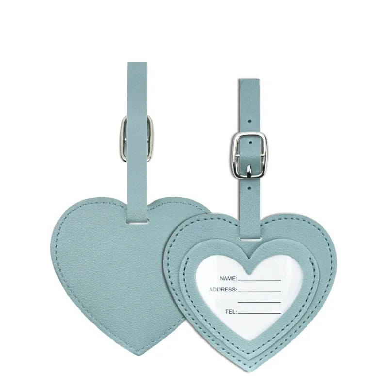 Luggage Tags Vacation Travel Accessories Creative PU Love Boarding Pass Thickened Leather Luggage Tag Check in Tag Id Name Tags