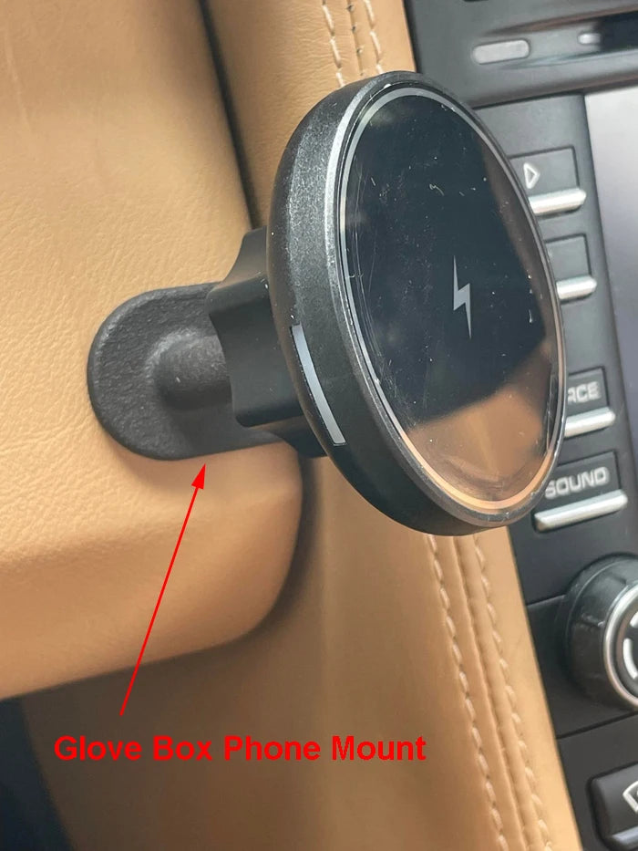 High quality Car Glove Box Phone Mount Mag Safe Char ger For Porsche 997 911 LHD RHD Brand New Best Value Car Parts