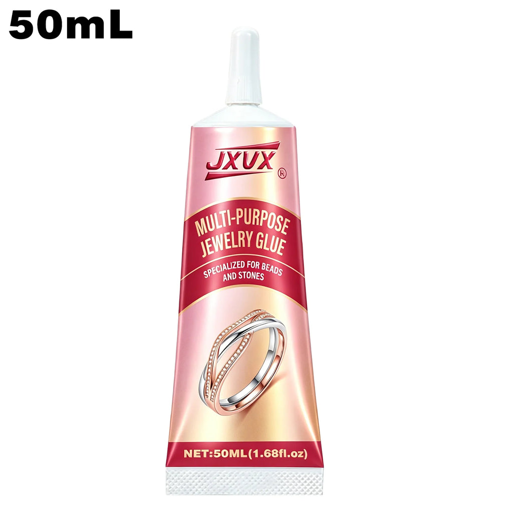 Jewelry Glue, 50ML Professional Grade Precise Applicator, Strong Instant Bond for Diamond Earrings, Rings,for Gemstones Metal.