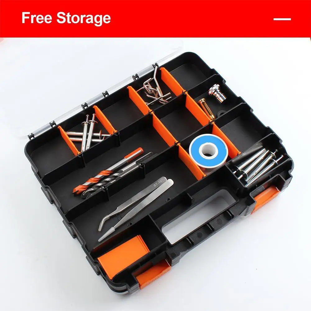 Handheld Tool Box Organizer Sets  Compartment Small Parts Boxes Large Capacity Thickened Plastic Hardware Tool Storage Box