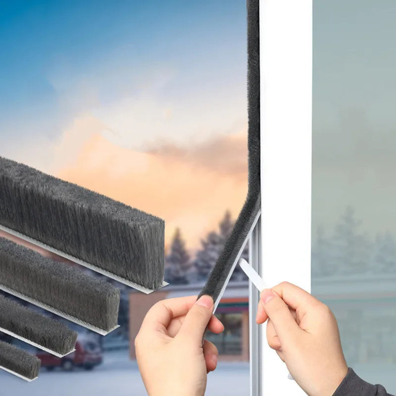 10Meters Brush Strip Self Adhesive Door Window Sealing Strip Home Door Window Sound Insulation Seal Film Door Swal Weather Strip
