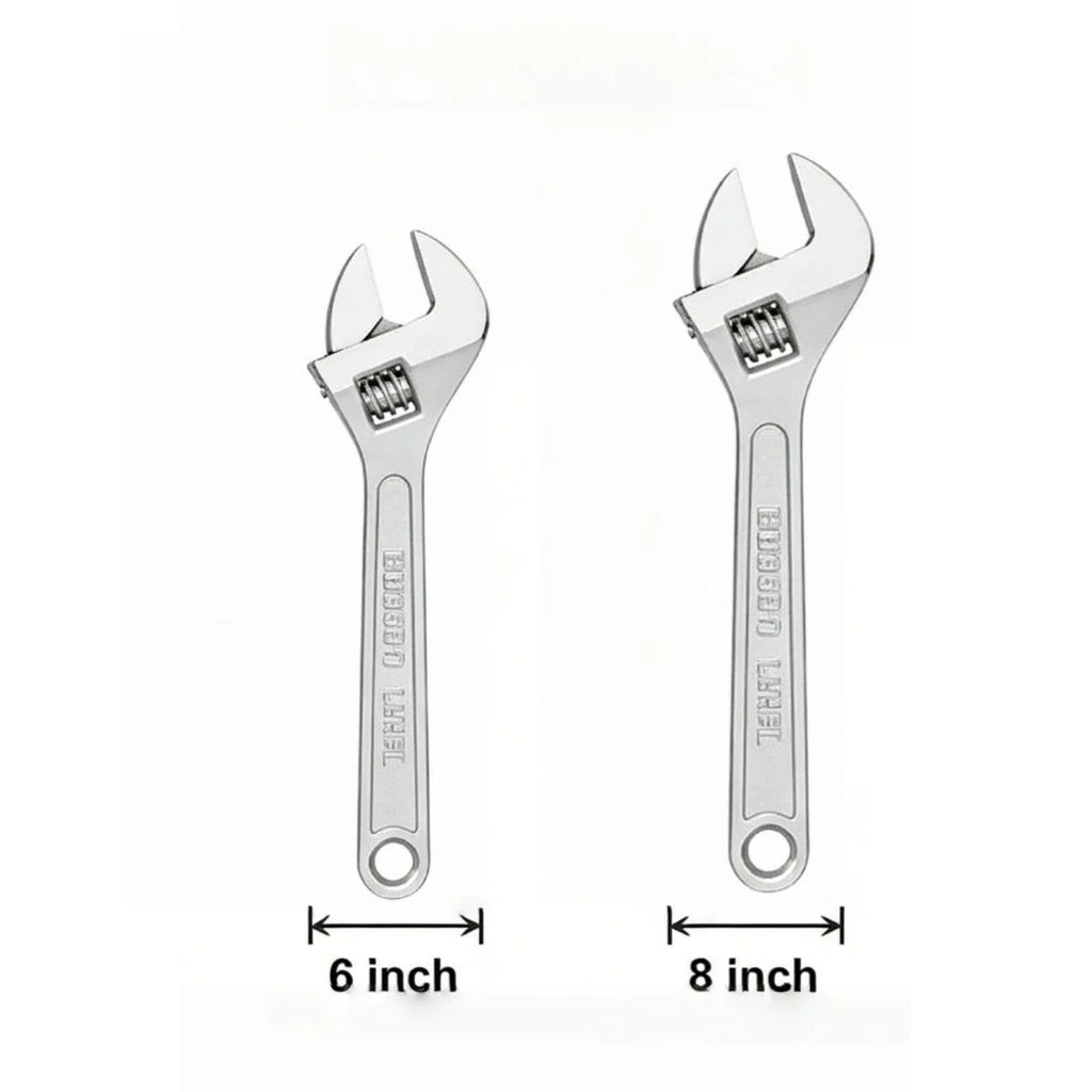 Adjustable Wrench Large Openin Long Handle Universal Spanner Clamp Steel Mechanical Workshop Hand Repair Tools 6/8/10/12 inchs