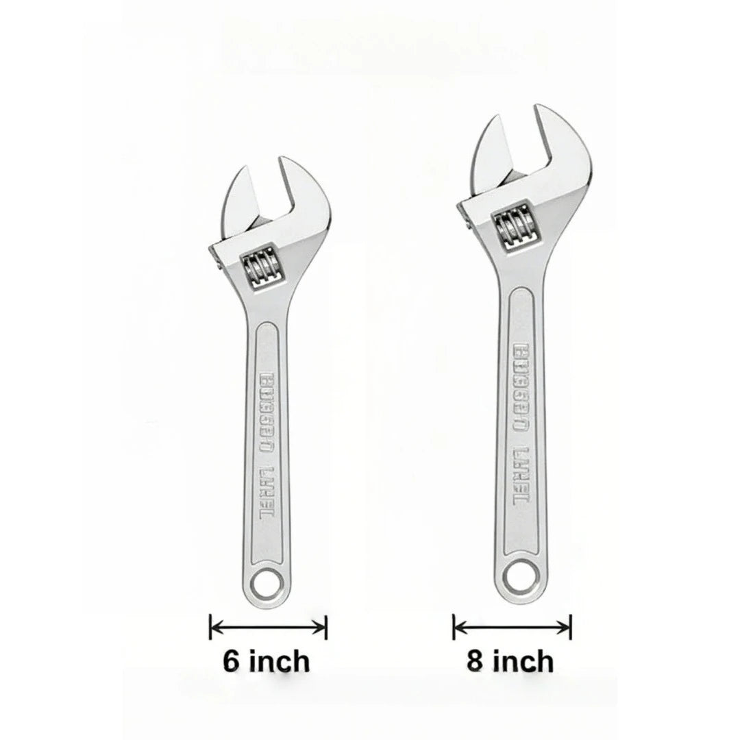 Adjustable Wrench Large Openin Long Handle Universal Spanner Clamp Steel Mechanical Workshop Hand Repair Tools 6/8/10/12 inchs