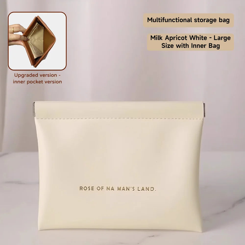 Fashion Multifunctional Storage Bag With Automatic Closure Wired Headphone PU Coin Purse Mini Portable Lipstick And Makeup Bag