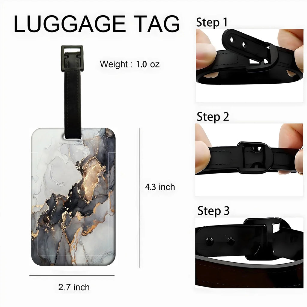 Marble Texture Luggage Tags Unique Funny Bag Tags Men Baggage Suitcase Labels Travel Identifiers Name Tags