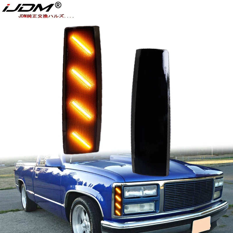 2x Car LED Front Side Marker Corner Lights For 1988-1993 GMCC1500 C2500 C3500 K1500 K2500 K3500 Turn SignalLights/Driving Lights