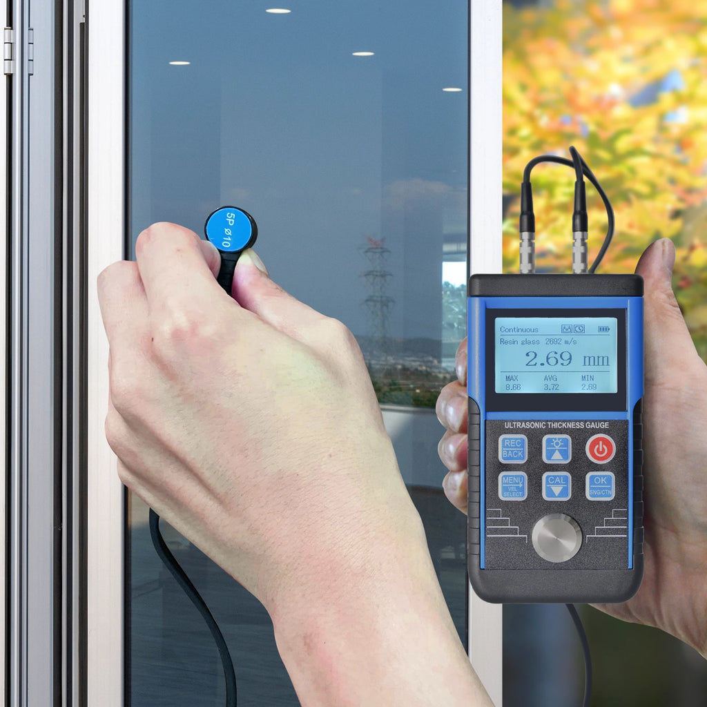 Digital Ultrasonic Thickness Gauge Meters Thickness Meter,1.0-350mm Paint Thickness Tester for Metal Glass PVC Acrylic,130S