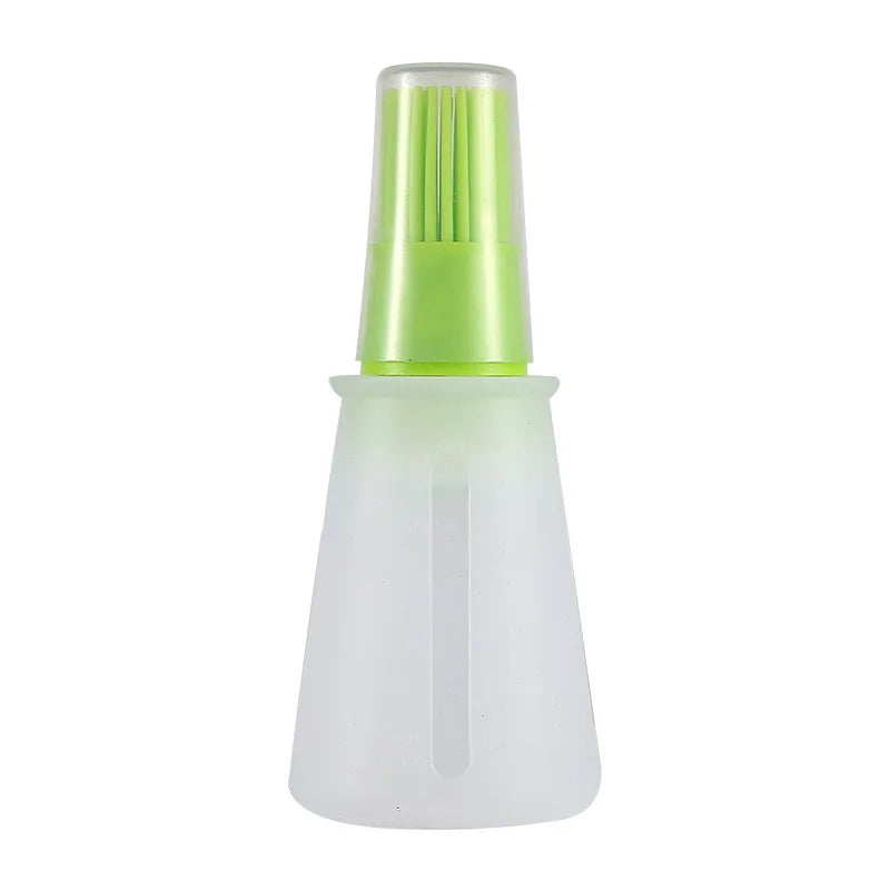 1 Pcs Portable Silicone Oil Bottle with Brush Grill Oil Brushes Liquid Oil Pastry Kitchen Baking BBQ Tool Kitchen Tools for BBQ