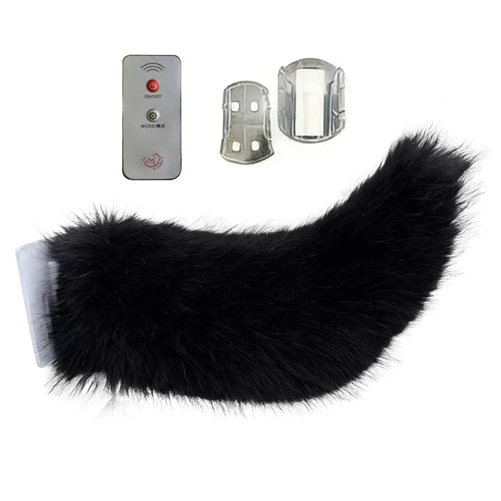 Remote Control Electric Wagging Fox Tail for Scooter Plush Faux Fur Car Rear Decoration Moving Animal Tail Accessory