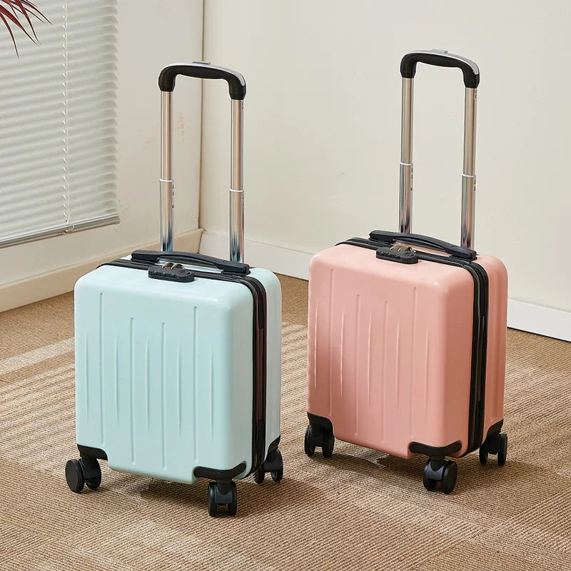 High-quality 14-Inch Unisex PC Trolley Fashionable Travel Suitcases Fashionable ABS Mini Boarding Carry-On Cases Small Hand Lu