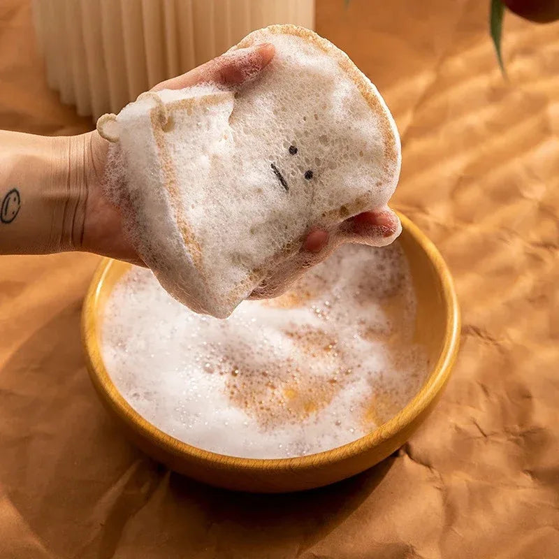 Wood pulp cotton wiping cloth in the shape of toast bread, used for car interior cleaning, kitchen dishwashing, towel cleaning,