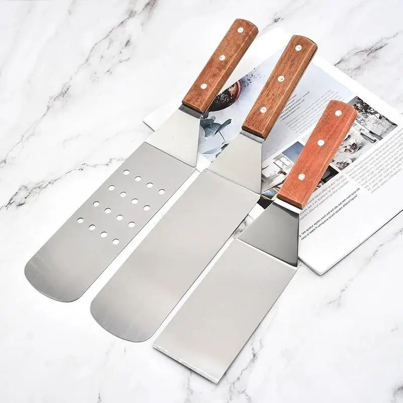 Stainless Steel Spatula And Grill Scraper Non Stick Durable Barbecue Cooking Tools Pizza Shovel Pancake Beef BBQ Utensils