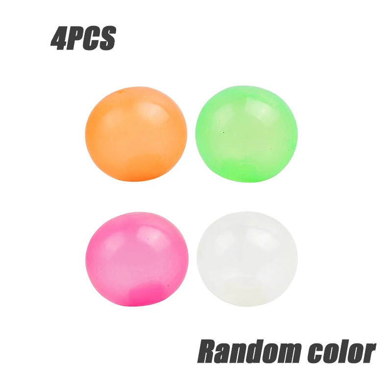 Luminous Wall Target Ball Sucker Sticky Decompression Toy Squeeze Ball Colorful TPR Stress Relief Balls Random Color