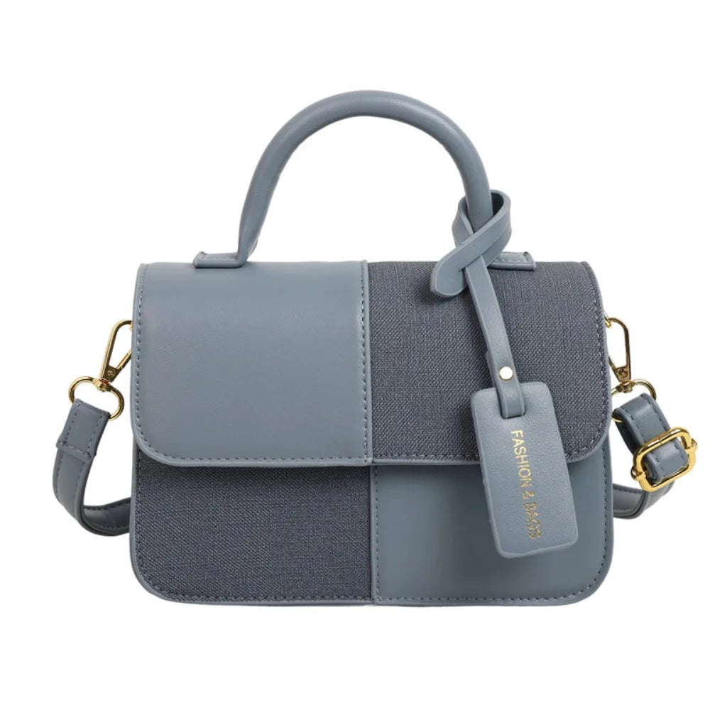 Messenger Bag Color Blocking Women Shoulder Bag Portable Korean Style Mini Travel Bag PU Handbag Ladies Crossbody Bag Travel
