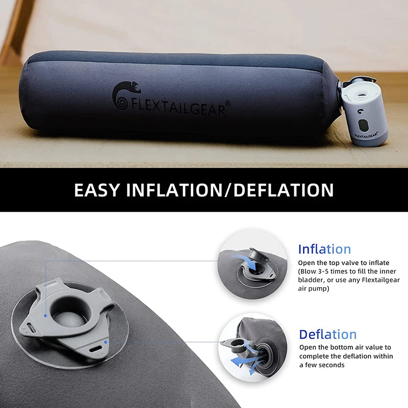 Flextail  Outdoor Ultralight Portable Inflatable Pillow Camping Lunch Break Sleeping Bag Travel Comfortable Pillow