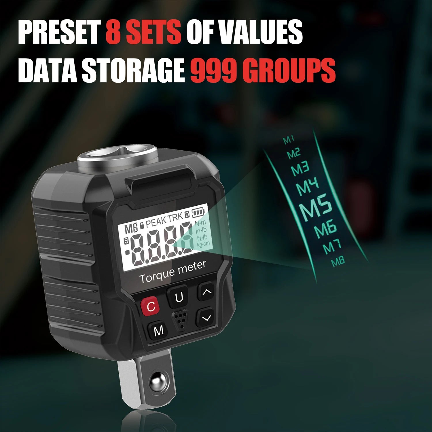 Buzzer Alarm Torque Meter Wrench 1/4'' 3/8'' 1/2'' Electronic Torque Wrench Digital Torque Adapter Bike Car Repair Hand Tool Set