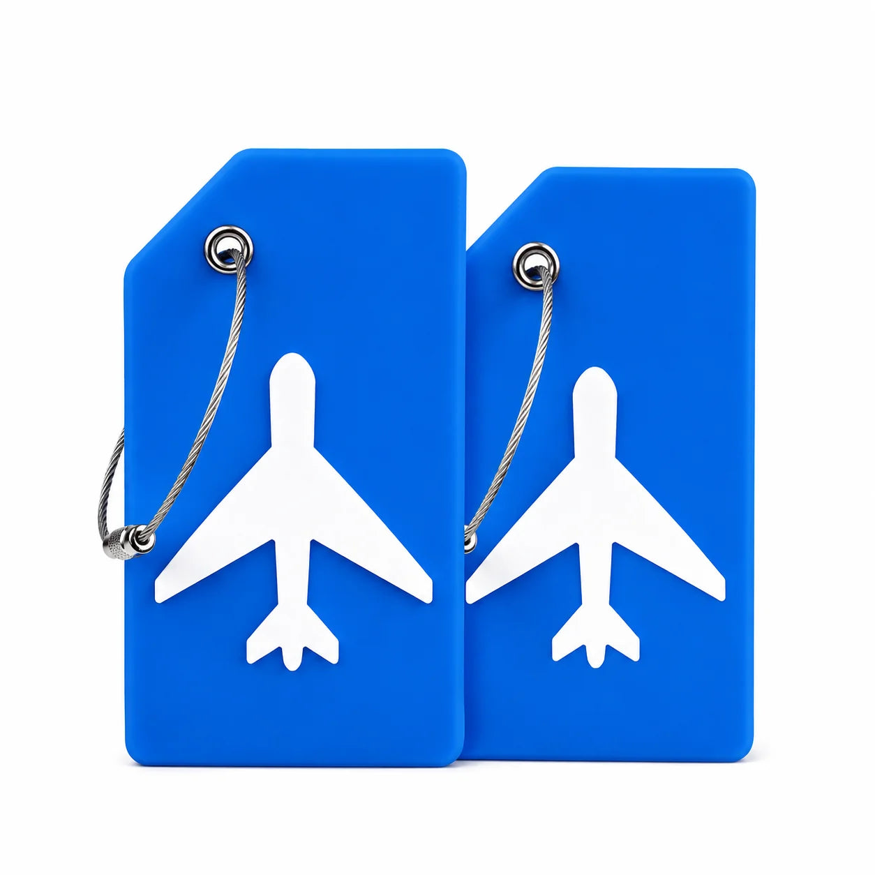 2/5PCS Silicone Travel Luggage Tag Airplane Design Suitcase Bag Identifier Bright Color with Steel Wire Loop Name Card Daily Use