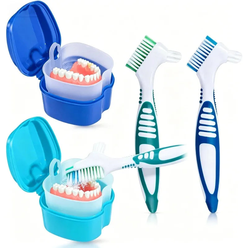Denture Box Dental Fixator Denture Storage Box Toothbrush Oral Hygiene Products Clean Artificial Denture Storage Accessories