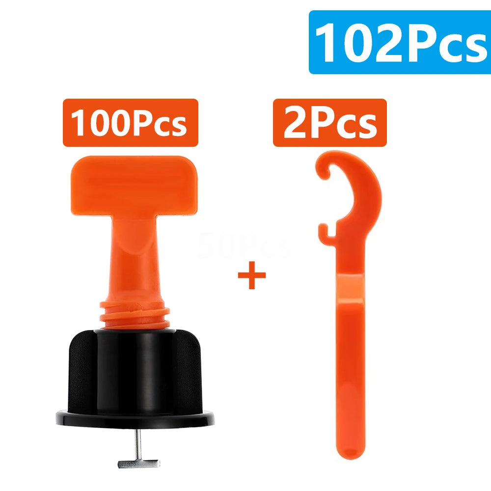 11-204Pcs Ceramic Floor Tile Leveling System Clips Spacers Porcelain Leveler Kit Construction Tools For Tile Laying Wall Fixing