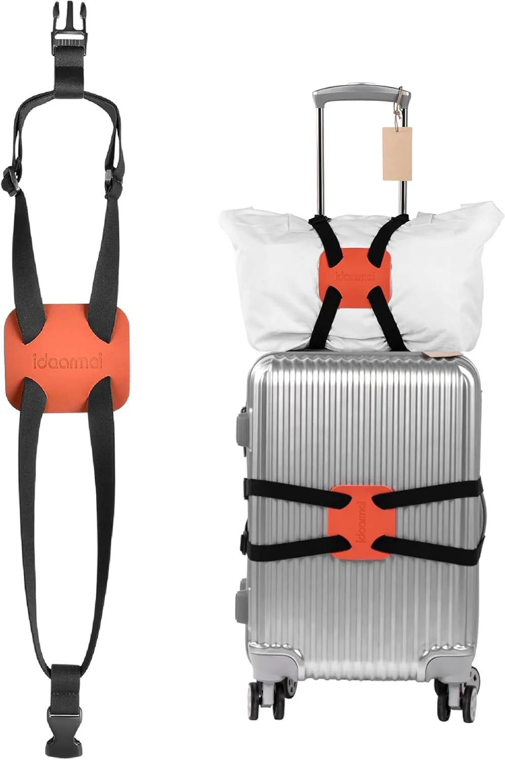 Luggage Straps Bag Bungee，Luggage Straps Suitcase Adjustable Belt，Add a Bag Easy to Travel Suitcase Elastic Strap Belt – (Black)