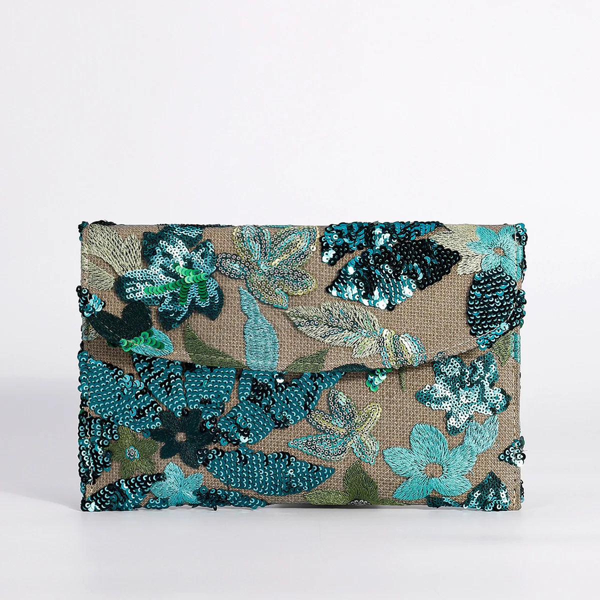 Cross-border High-end Envelope Bag, Sequined Embroidery Straw-woven Niche Women's Clutch Bag, Summer New Woven Women's Clutches
