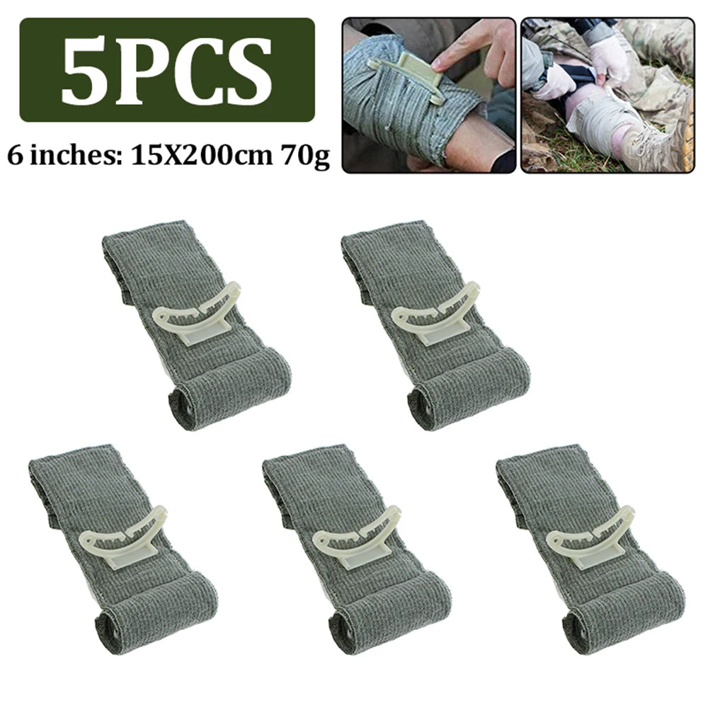 1-20Pcs 4/6inch Israel Bandage Outdoor First Aid Traumatic Hemostatic Bandage Emergency Training Swathe Camping Hiking