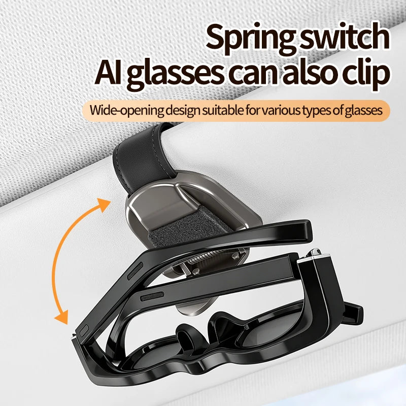 Multi Functional Car Glasses Clip Car Glasses Frame Alloy Car Interior Sunshade Storage Box Sunglasses Clip Card Clip
