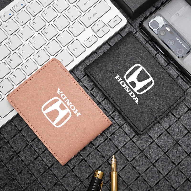 Car Wallet Card Holder Driver License Cover Driver License Bag For Honda Civic Accord Fit Jazz Pilot Odyssey City HR-V Passport