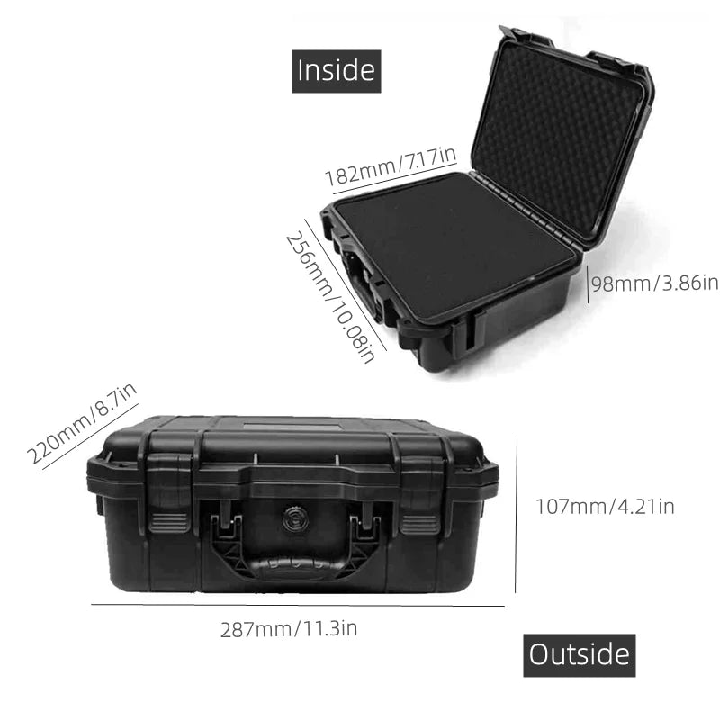 Waterproof Hard Shell Tool Box Pelican Style ABS Case for Mechanics Heavy Duty Equipment Storage Organizer with Lock Hard Shell